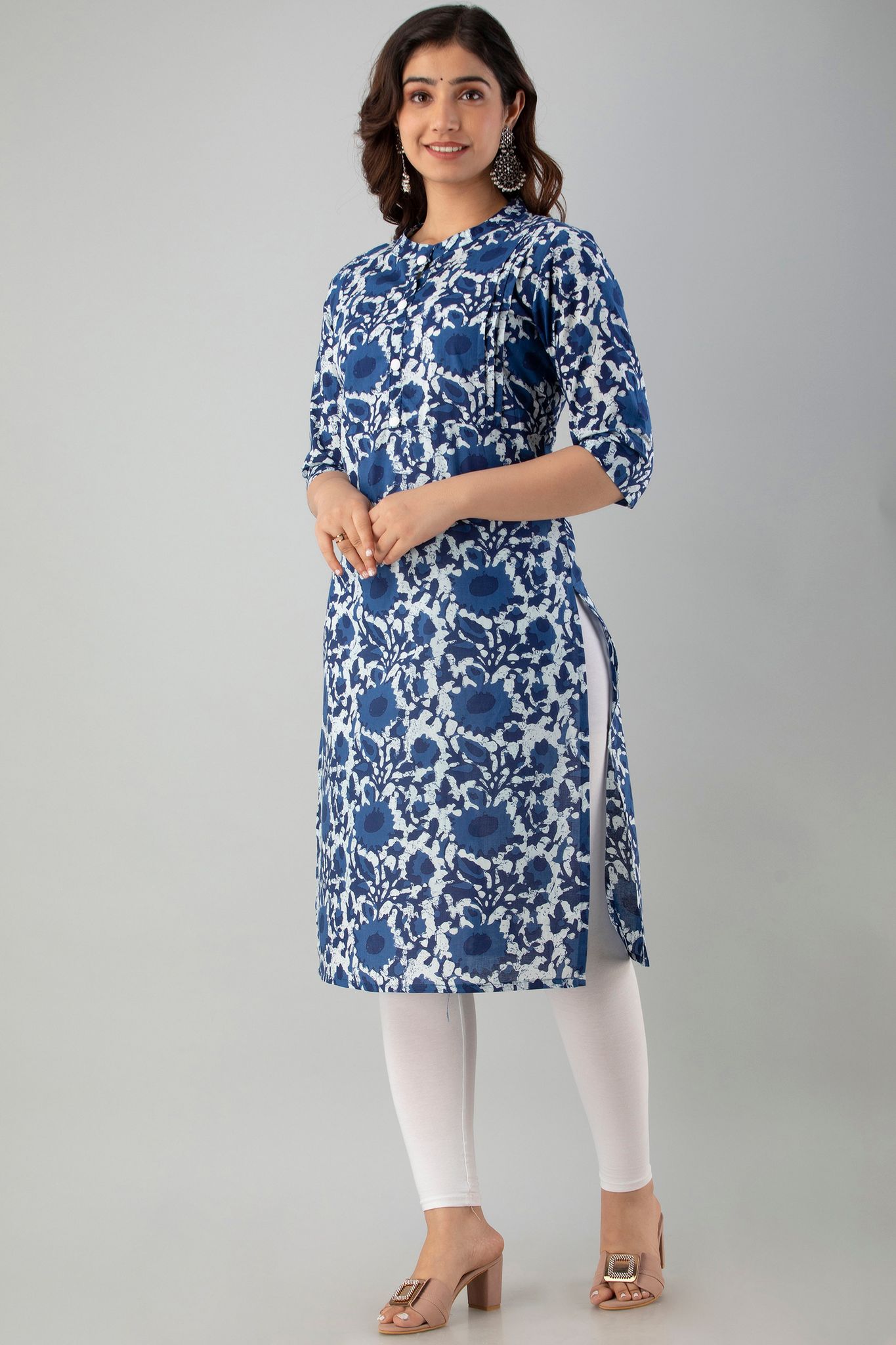 Rekha fashion_Stylish Blue Printed cotton Fabulous Kurti