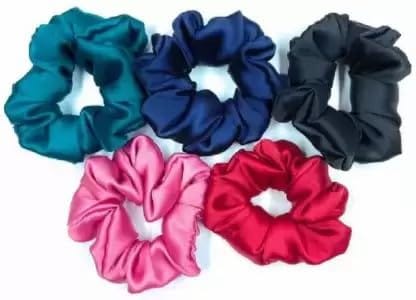 Elecsera Silk Scrunchies Hair Tie Elastic Large Hair Bands Rubber Band (Multicolor)