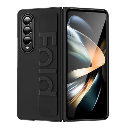 Valente Hard Polycarbonate Tpu Case Cover With Wrist Strap For Galaxy Z Fold 3-Black