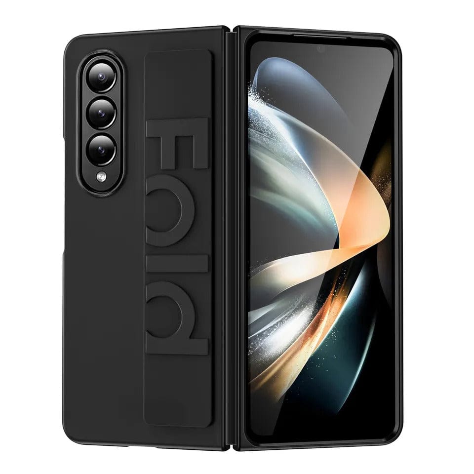 Valente Hard Polycarbonate Tpu Case Cover With Wrist Strap For Galaxy Z Fold 3-Black