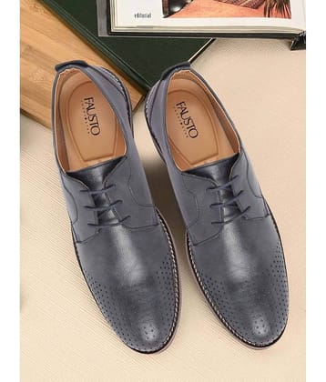 Fausto Navy Blue Men's Derby Formal Shoes