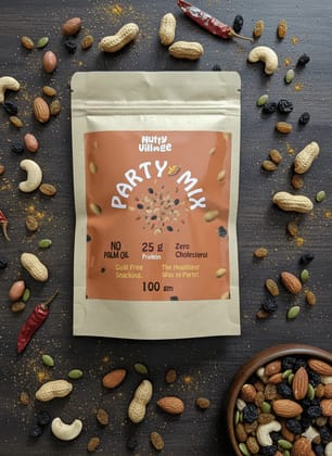 Nutty Village Party Mix Air Roasted Dry Fruit Snack 100 g
