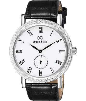 AQUA BLISS - Black Leather Chronograph Men's Watch