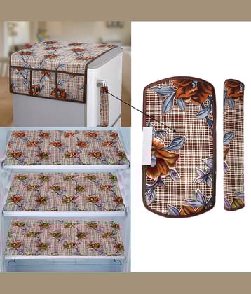 E-Retailer Set of 6 PVC Brown Fridge Top Cover