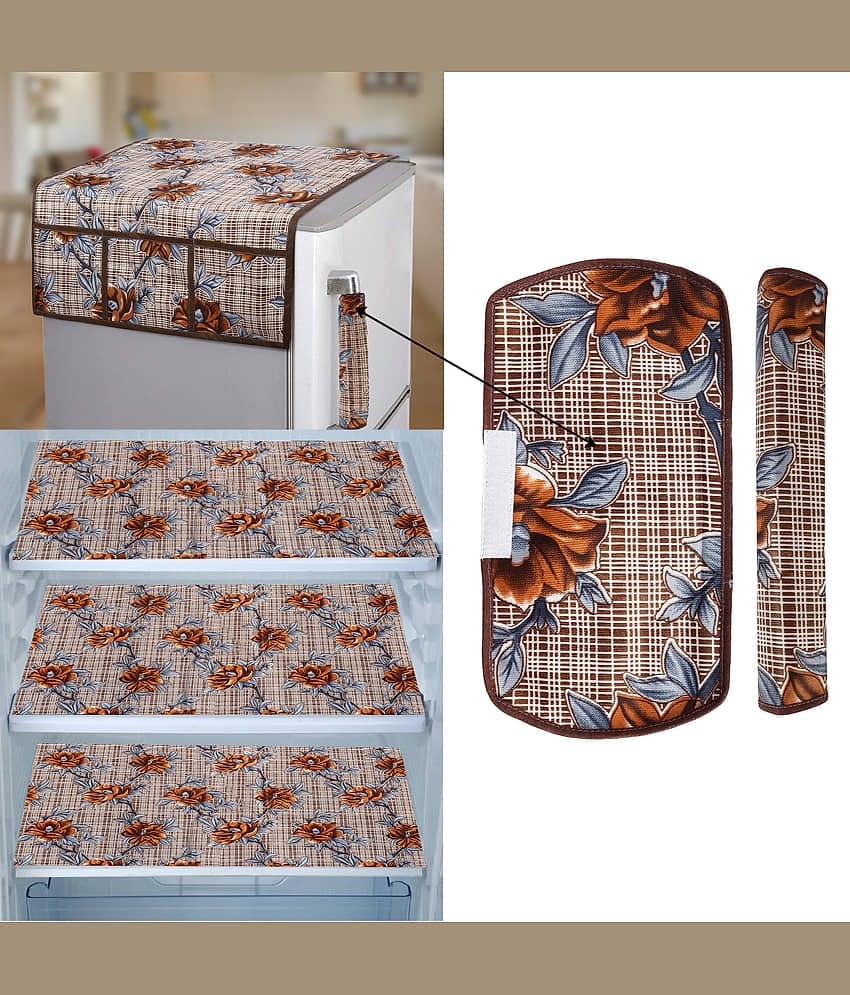 E-Retailer Set of 6 PVC Brown Fridge Top Cover