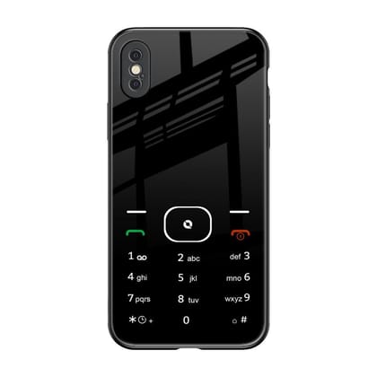 Classic Keypad Pattern Glass Case for iPhone XS