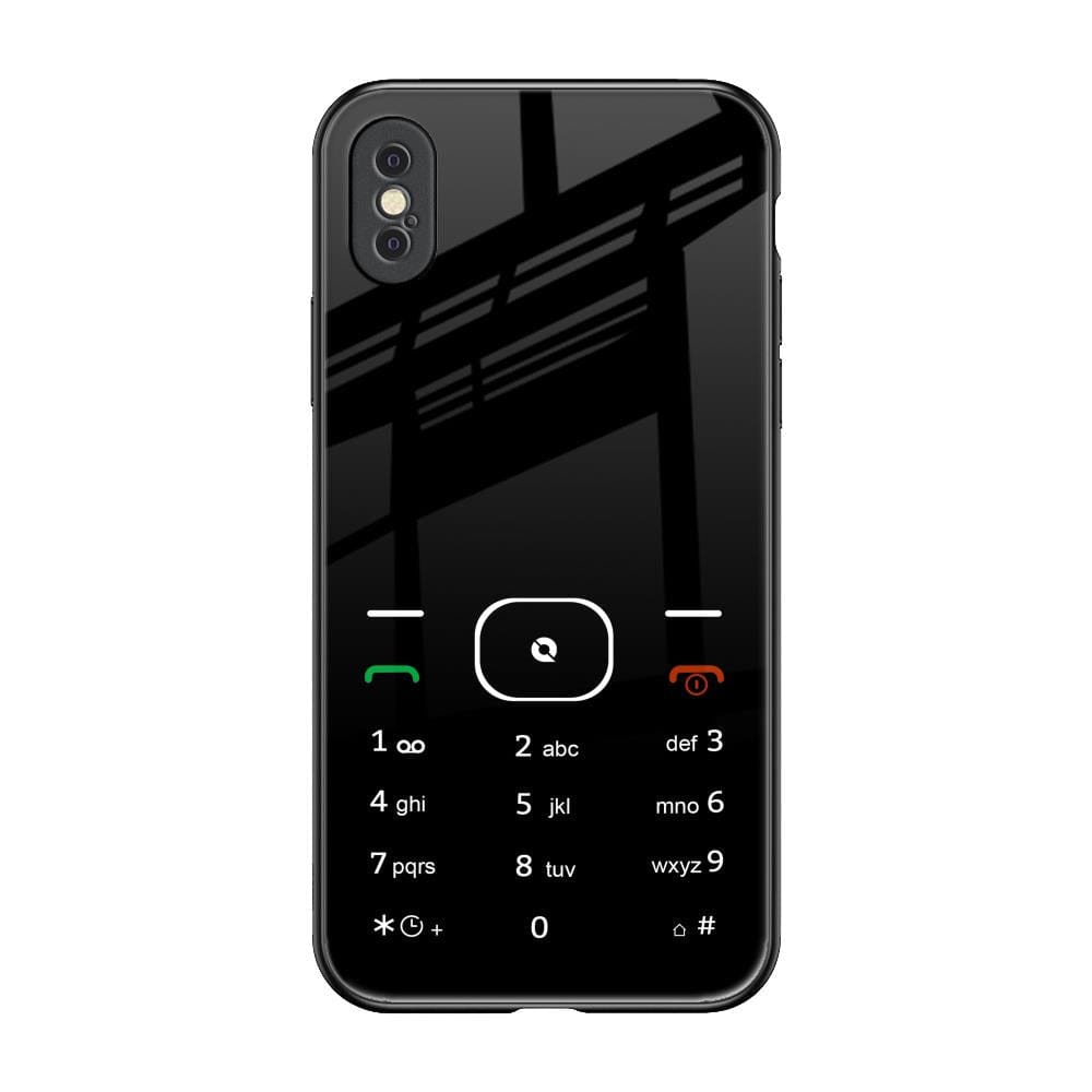 Classic Keypad Pattern Glass Case for iPhone XS