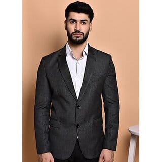 PrintCultr Mandarin Festive & Wedding Men Blazer (Black)