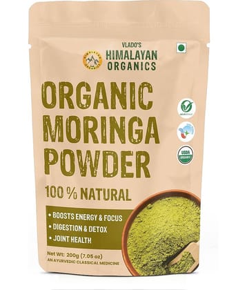 Vlado's Himalayan Organics Moringa Powder 200g Organic Superfood Drumstick Leaf Powder