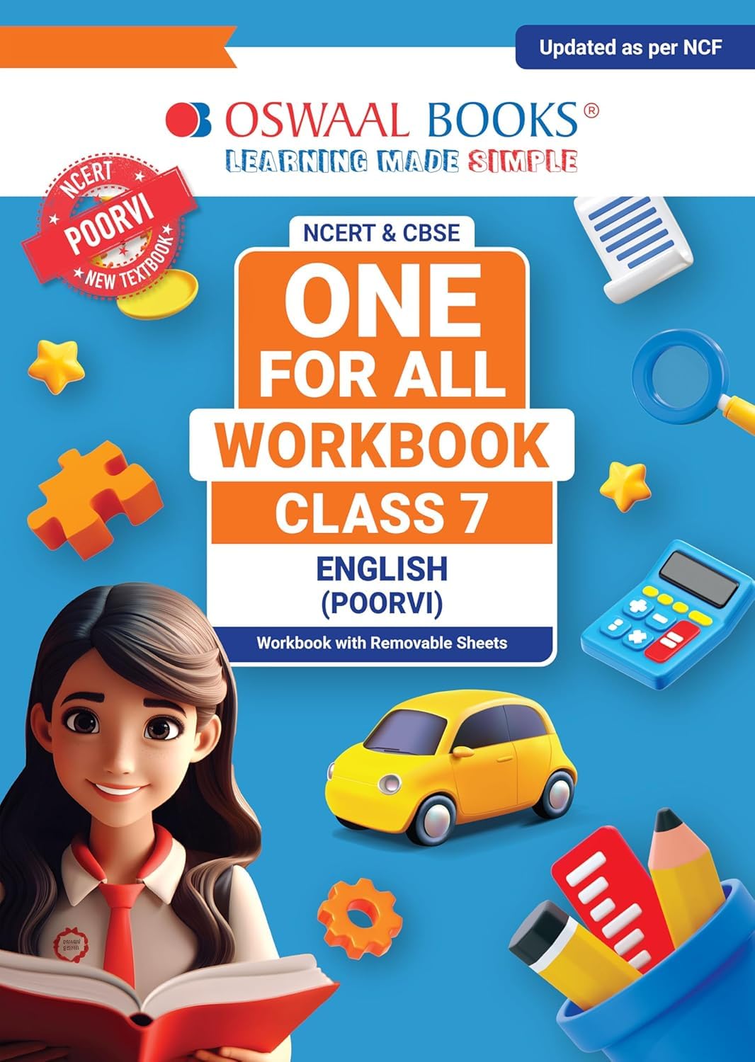 Oswaal NCERT & CBSE ONE FOR ALL WORKBOOK English (Poorvi) Class 7 for 2026 exams with nep 2020 updated syllabus,for kids for learing things [Paperback] Oswaal