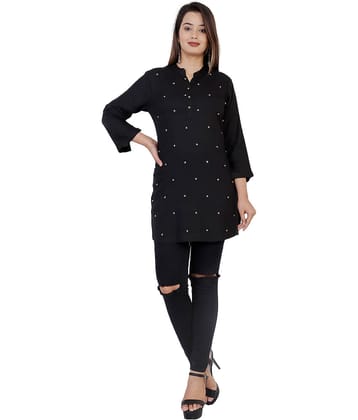 JC4U Black Rayon Straight Kurti