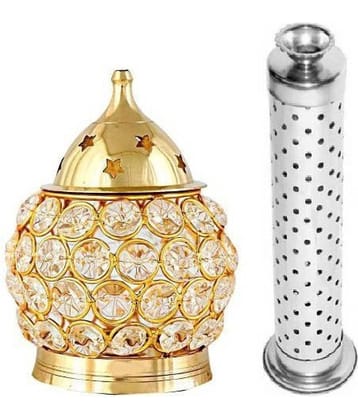 Fashion Bizz Combo Set of Crystal And Agarbatti Stand|Incense Holder Brass, Steel- Pack of 2