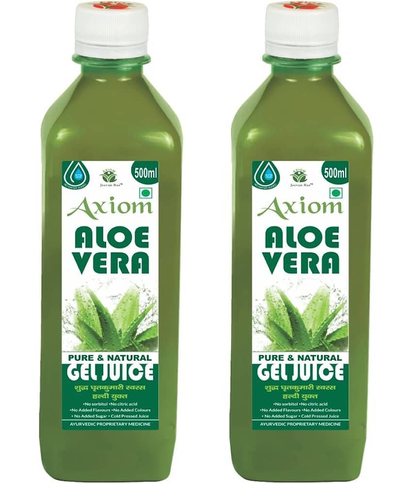 Axiom Aloevera Juice 500ml (Pack  of 2) |100% Natural WHO-GLP,GMP,ISO Certified Product