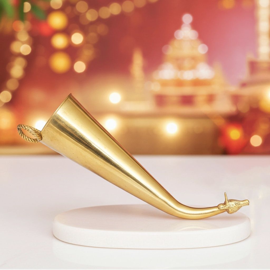 Brass Gaumukhi Shringi For Abhishek [200 Ml] (ZMAS568 B)