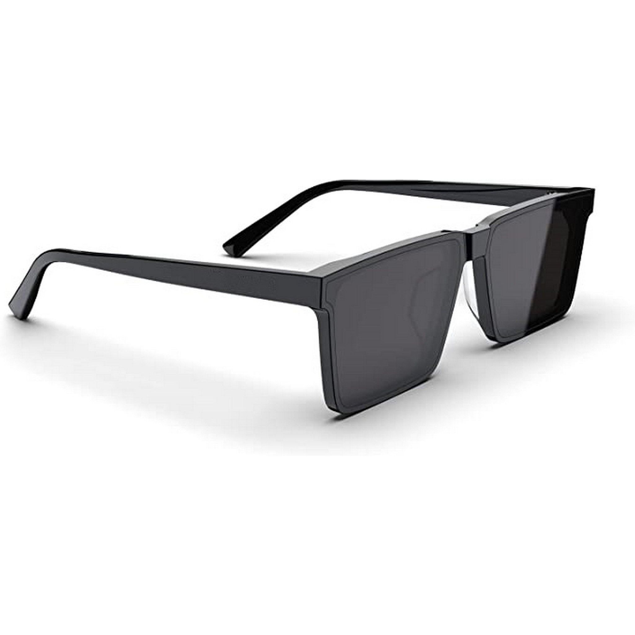 Dervin UV Protection Square Flat Lens Matte Frame Sunglasses for Men & Women-Black