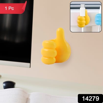 Yellow Multifunctional Multi functional Hand Shape Wall Clip Hanger Keys Cable Holder