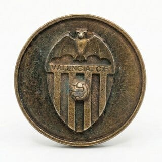 Valencia C.F. (75th Anniversary) Football Team old Bronze Medal Silver Series