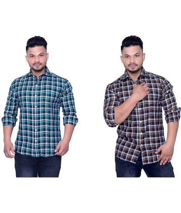 Aish N Ridh Cotton Regular Fit Checks Men's Casual Shirt - Multi ( Pack of 1 )