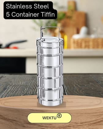 Wektu Stainless Steel Lunch Box/Tiffin/5 Container/PC1