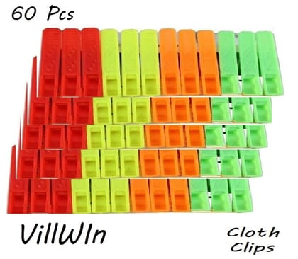 60 pcs Heavy Duty Rust Free Cloth Peg and Clothes Clip for Drying Clothes, Strong Grip