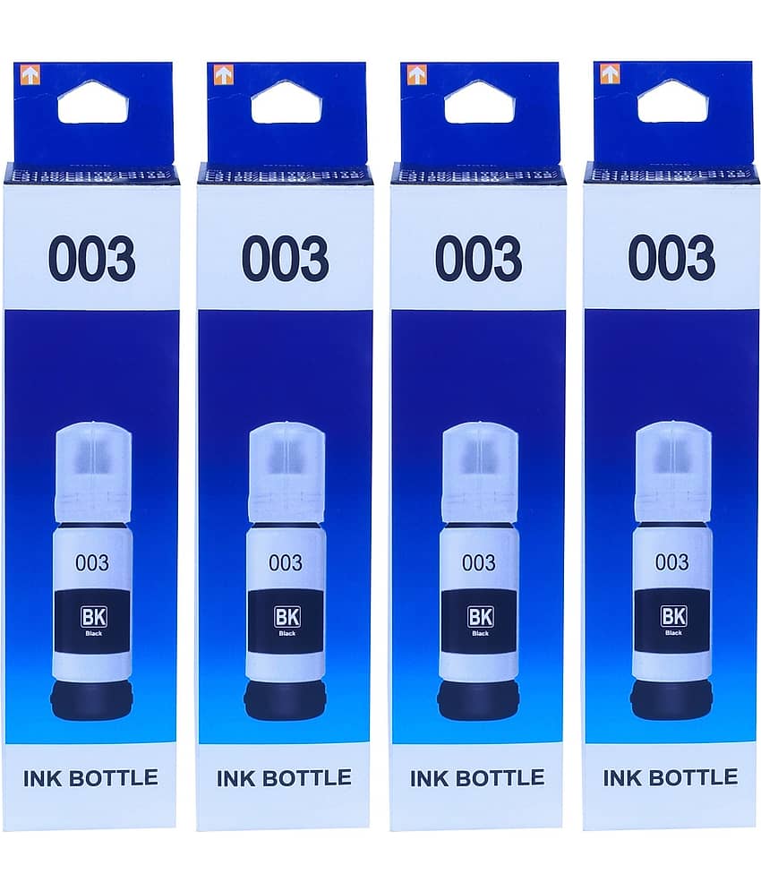 KALAR L3150 Ink For 003 Black Pack of 4 Cartridge for Printers Models: L3110, L3100, L3101, L3115, L3150, L3151, L3156