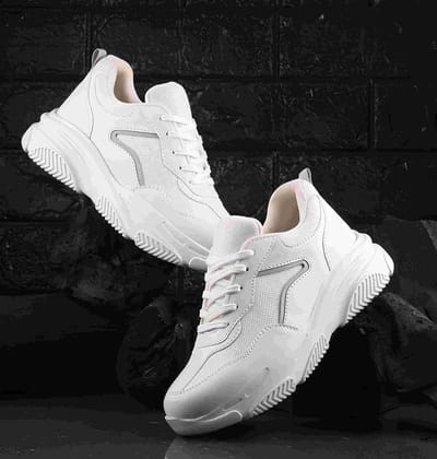Latest Voguish Womens Casual Sneakers, Sports Shoes for Girls and Women Color - White, Size - 36Euro