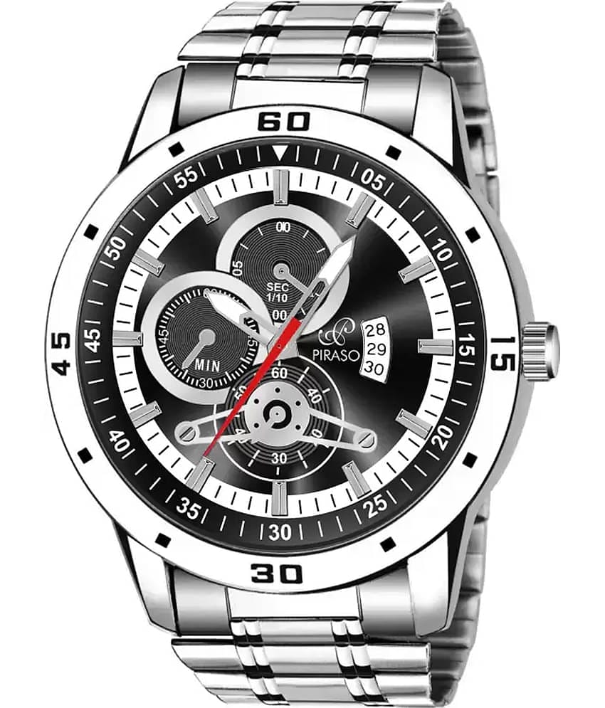 PIRASO Silver Stainless Steel Analog Men's Watch