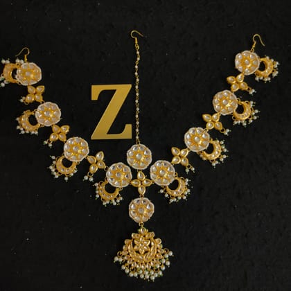 ZEVAR I Kundan-Studded & Pearl Beaded Handcrafted Matha Patti