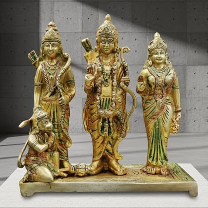 Brass Ram Darbar Statue for Puja | Premium Ram Parivar Idol, Height : 8 Inch (BSMAS131 E)