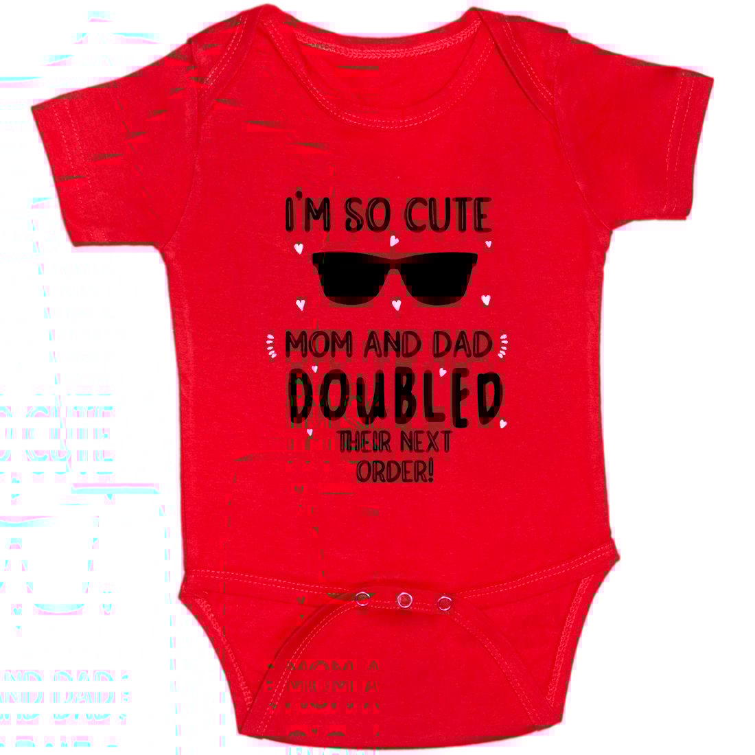Red Im So Cute Cotton Romper For 6 To 12 Months
