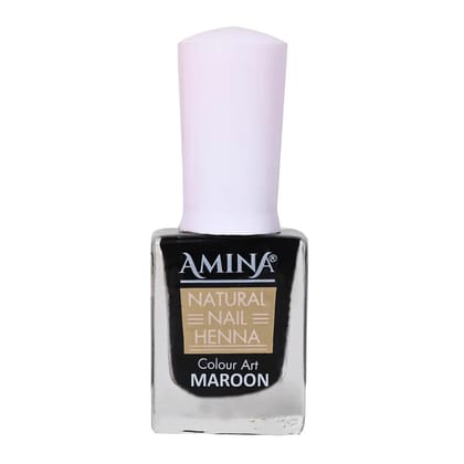 Amina Natural Nail Henna Nail Polish For Women | Breathable Nails Henna Polish | Long Lasting Matte Finish | Vegan Nail Henna For Women (Maroon) Pack Of 3, 15 ML