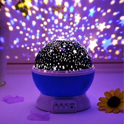 Plastic Star Master Galaxy Night Projector Lamp 360 Rotating Led Starry Light with Moon, Ocean Wave & Astronaut Effects Battery Operated for Bedroom Dcor Gift for All Multicolor