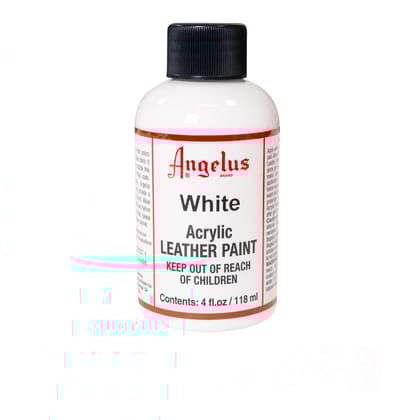 Angelus Acrylic Leather Paint 118ml - Flexible & Durable Finish-White