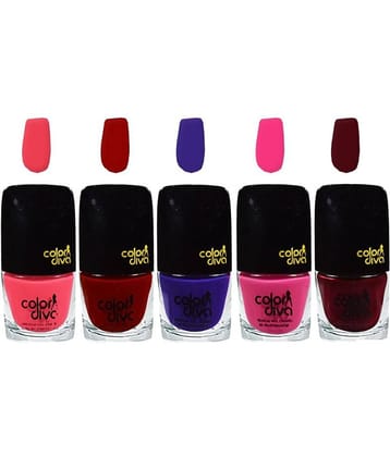 Color Diva Nail Polish 102 Multicolor Glossy 35 ml Pack of 5