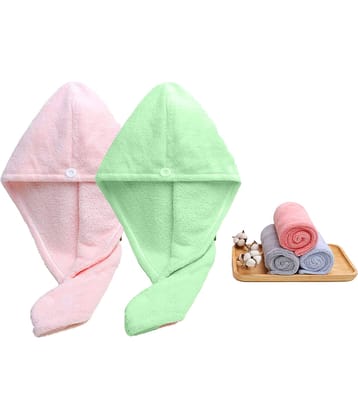 Midastra Pink Hair Towel Wrap ( Pack of 2 )