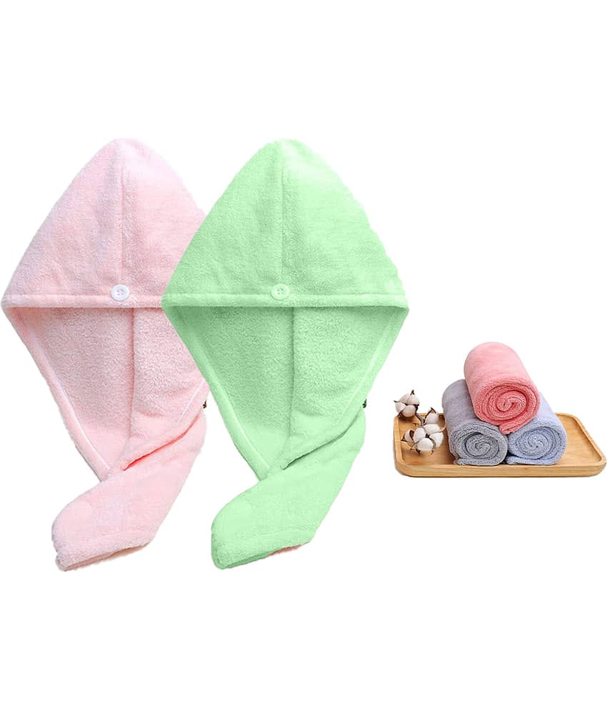 Midastra Pink Hair Towel Wrap ( Pack of 2 )
