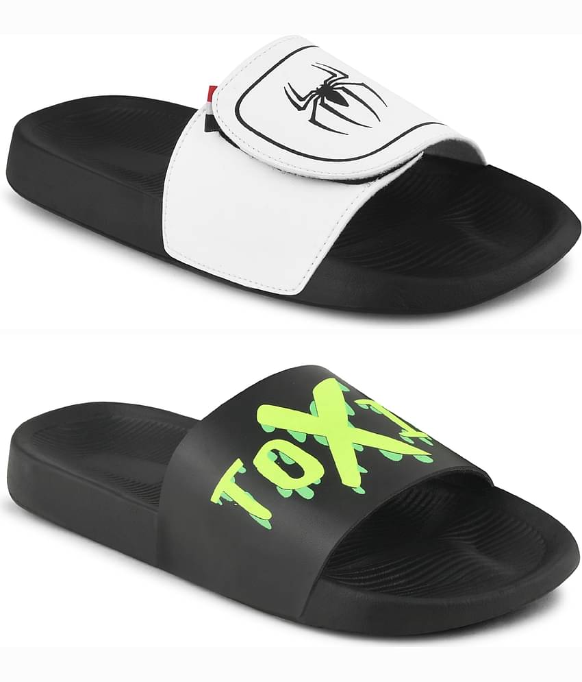Q tick Black Men's Slide Flip Flop