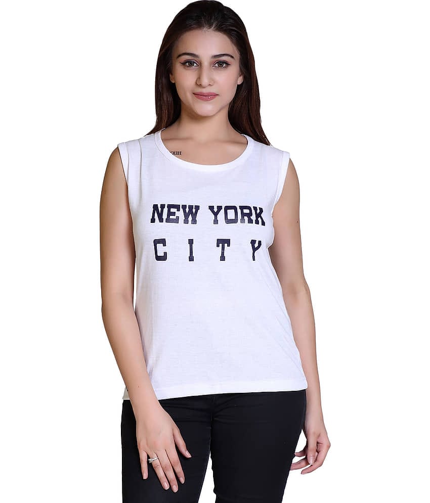 Ogarti Women Cotton Blend Printed Regular Fit Round Neck T-Shirt ( Navy )