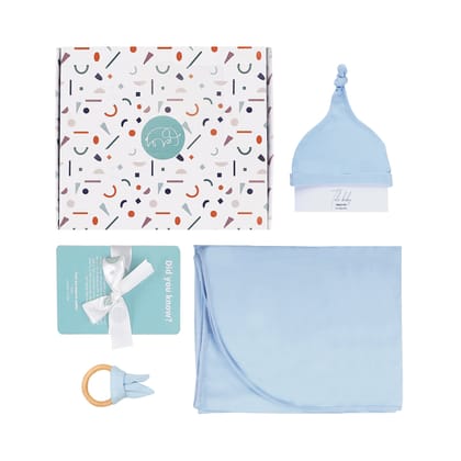 DUSK BLUE SWADDLE BLANKET GIFT BOX-NEWBORN  (65cm X 90cm)