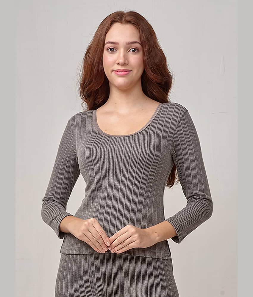 Lux Inferno Cotton Blend Thermal Tops - Grey Pack of 1
