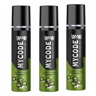 Mycode Crazygirl Fragrance Body Spray (Pack Of 3)