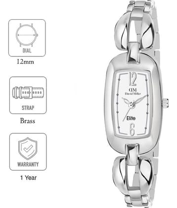 David Miller Brass Rectangular Womens Watch