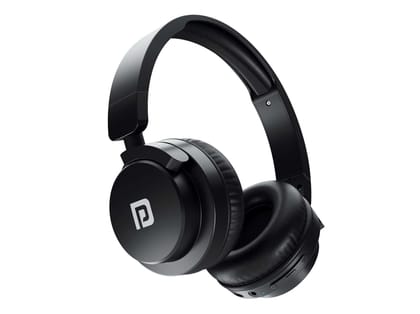 Portronics Muffs M2 Bluetooth Headphones Over Ear with Upto 40 Hrs Playtime, 40mm Dynamic Drivers, AUX 3.5mm, Powerful Bass, Laptop & PC Support,Type C Charging Port, Foldable Design - Black