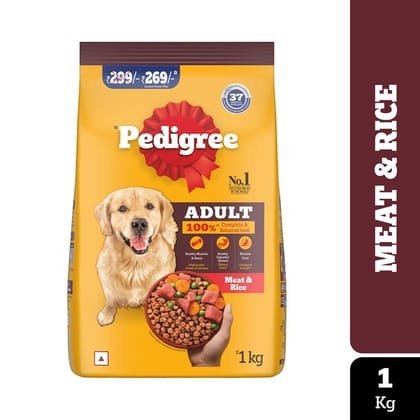 Pedigree Meat &amp; Rice Adult Dry Dog Food 1kg