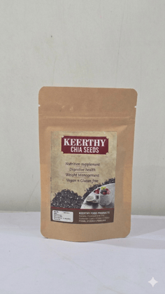 Keerthy Food Products Chia Seeds | Premium Raw & Natural Chia Seeds | High Fiber Superfood for Smoothies, Salads & Healthy Diet | 100g