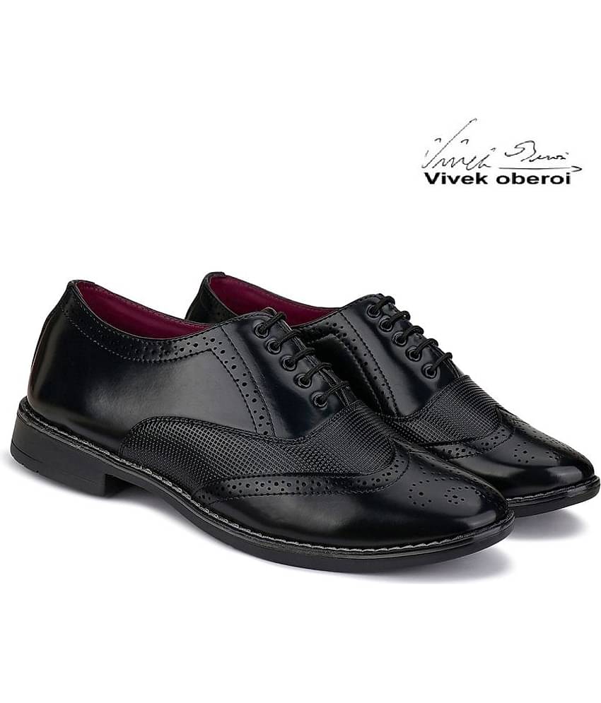 Bersache Black Men's Derby Formal Shoes