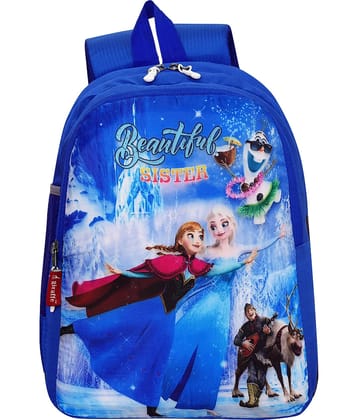 Giraffe Blue Polyester Backpack For Kids