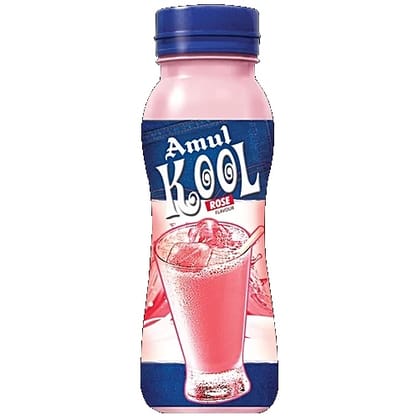 Amul Kool Milk - Rose Flavour, 180 ml PET Bottle