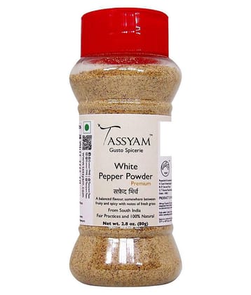 Tassyam - 80 gm Safed Mirch (White Pepper) (Pack of 1)