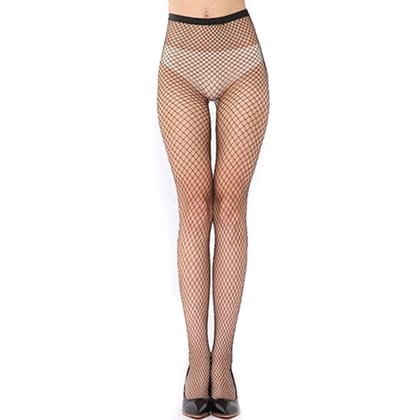 Kaamastra Women's Fishnet Lingerie Stockings Black